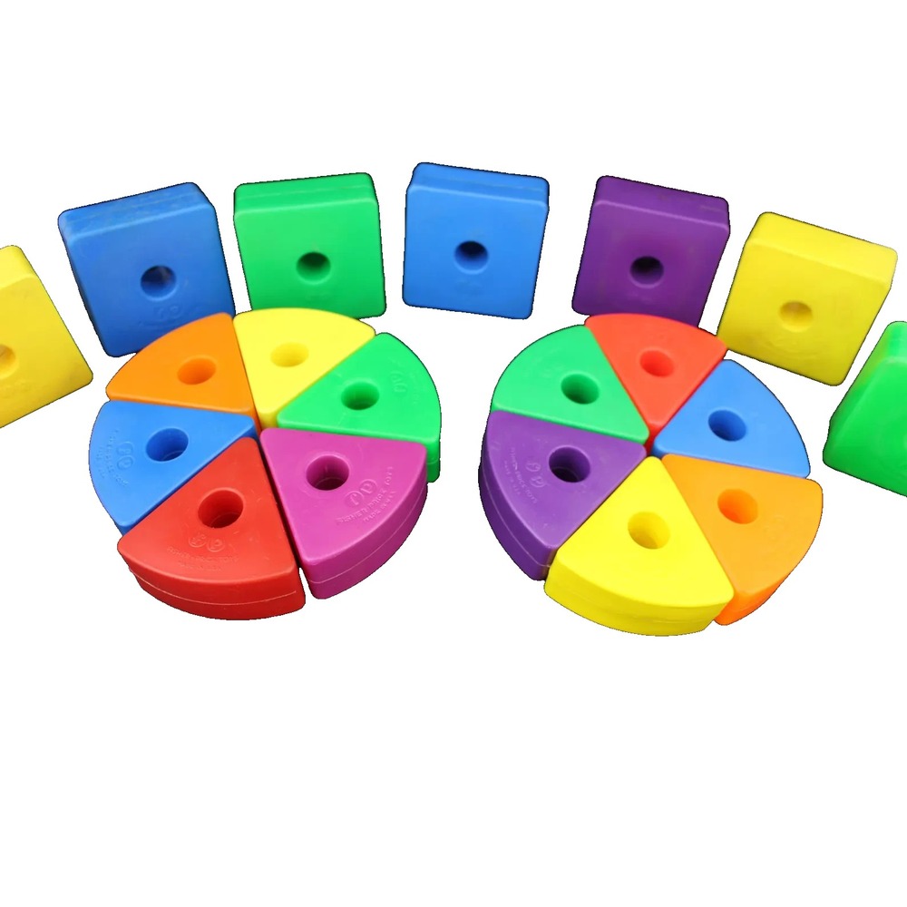 Vintage Fisher-Price Creative Blocks Set Colorful Chunky Stacking & Sorting Toy